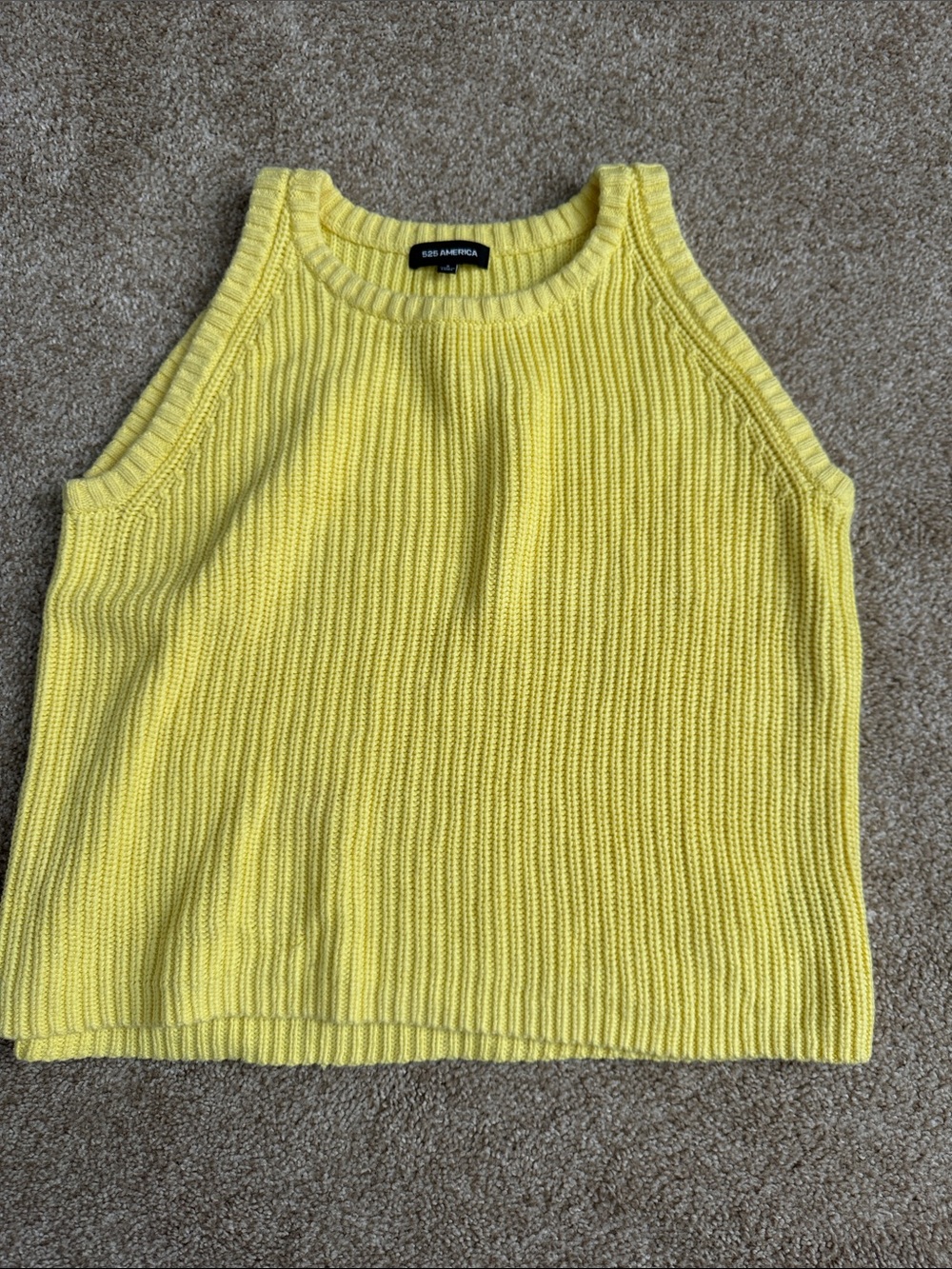 525 America Yellow Ribbed Knit Tank